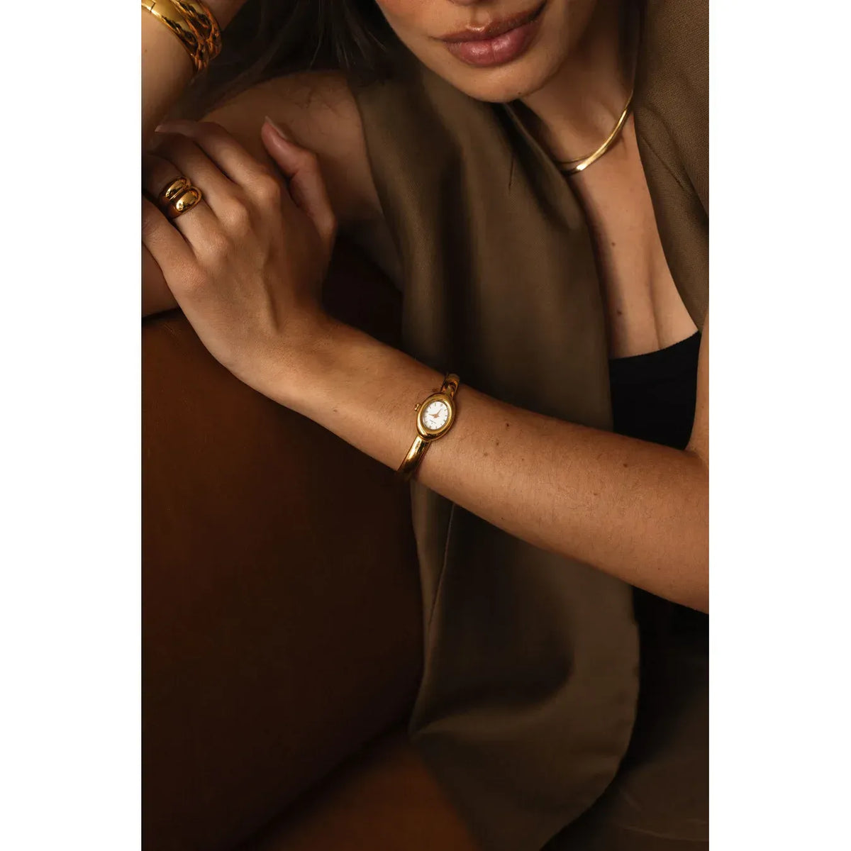 MOCKBERG BELLE OVAL PETITE GOLD