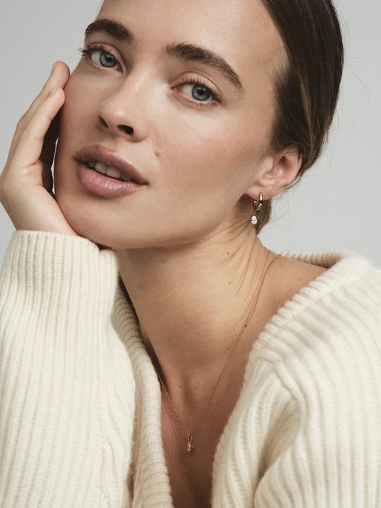 MOCKBERG BELLE GOLD HOOPS WHITE