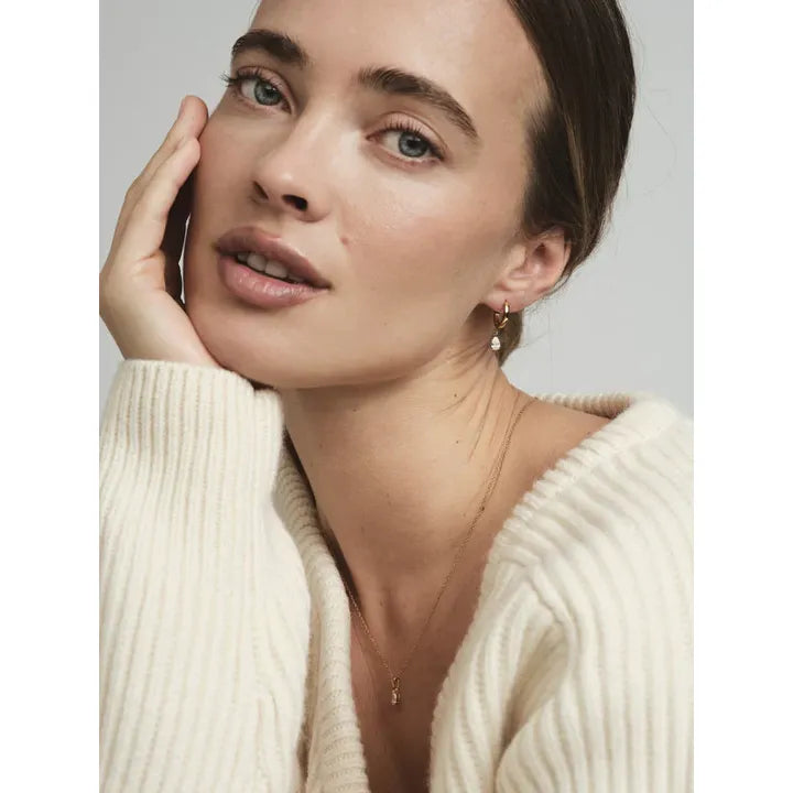 MOCKBERG BELLE GOLD HOOPS WHITE
