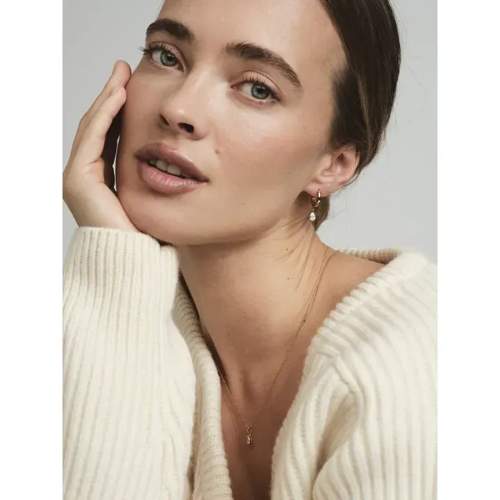 MOCKBERG BELLE GOLD HOOPS WHITE