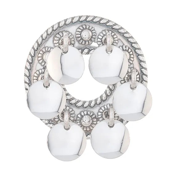 Barnesølje i oksidert sølv med lauv