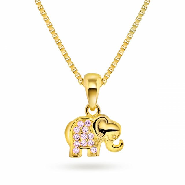 ELEFANT MED ROSA CUBIC ZIRKONIA