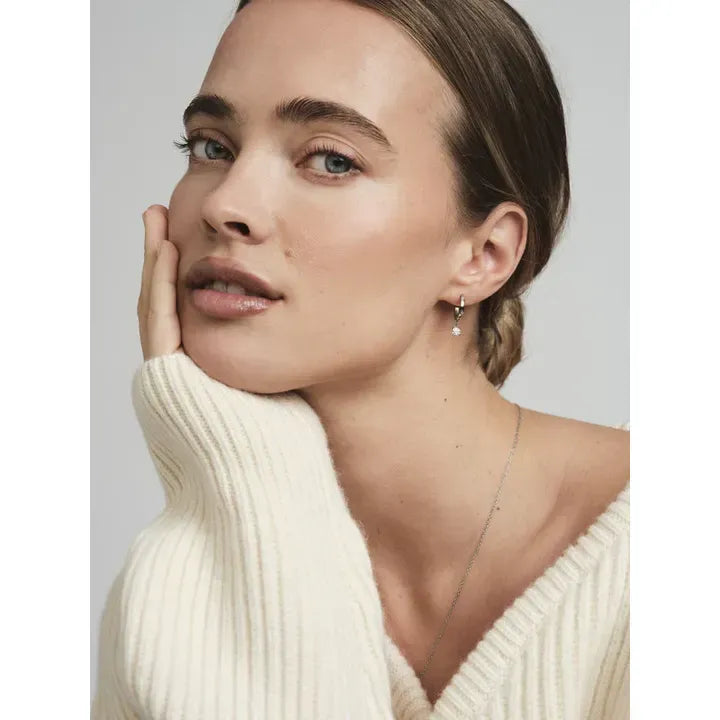 MOCKBERG JOLIE SILVER HOOP WHITE