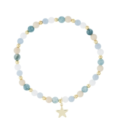 STONE BEAD BRACELET 4 MM BLUE