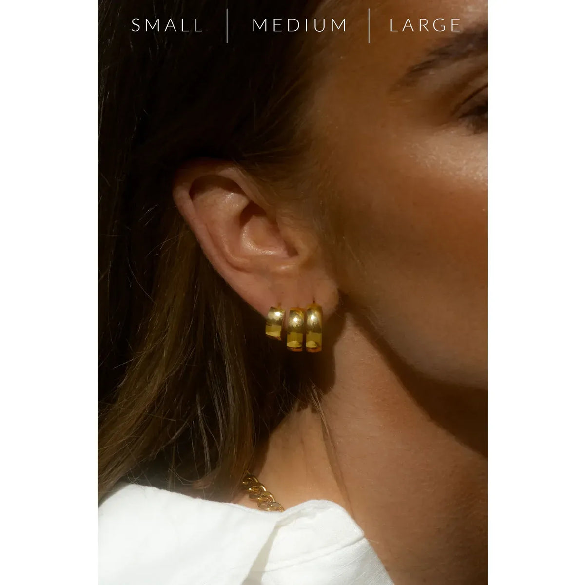 MOCKBERG CHUNKY GOLD HOOPS MEDIUM