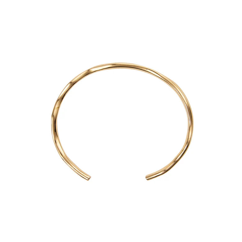 MOCKBERG WAVY BOLDED CUFF GOLD BRACELET