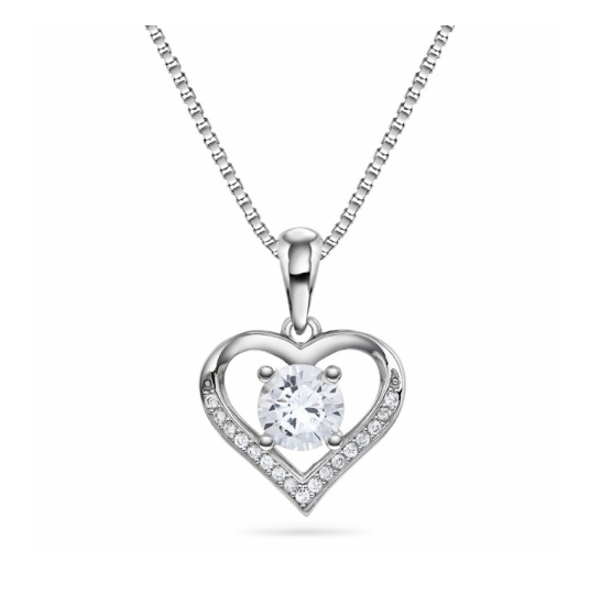 HJERTESMYKKE I SØLV MED CUBIC ZIRKONIA