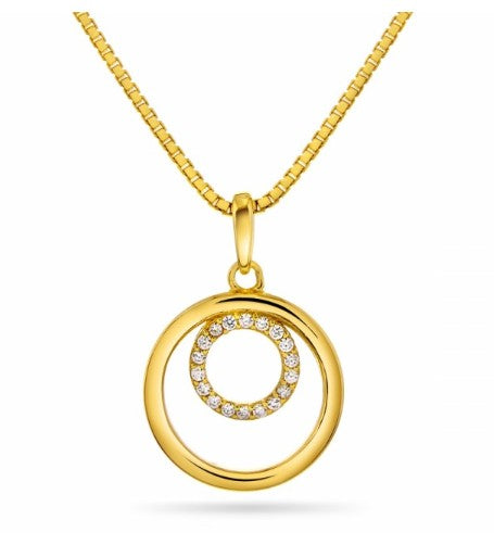 DOBBEL SIRKEL I FORGYLT SØLV