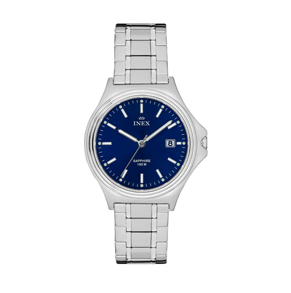 INEX HERREUR I STÅL MED BLÅ SKIVE 39 MM