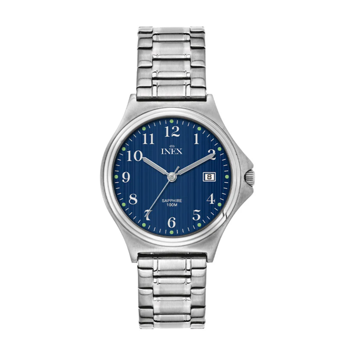 INEX HERREUR I STÅL MED BLÅ SKIVE 39,5 MM