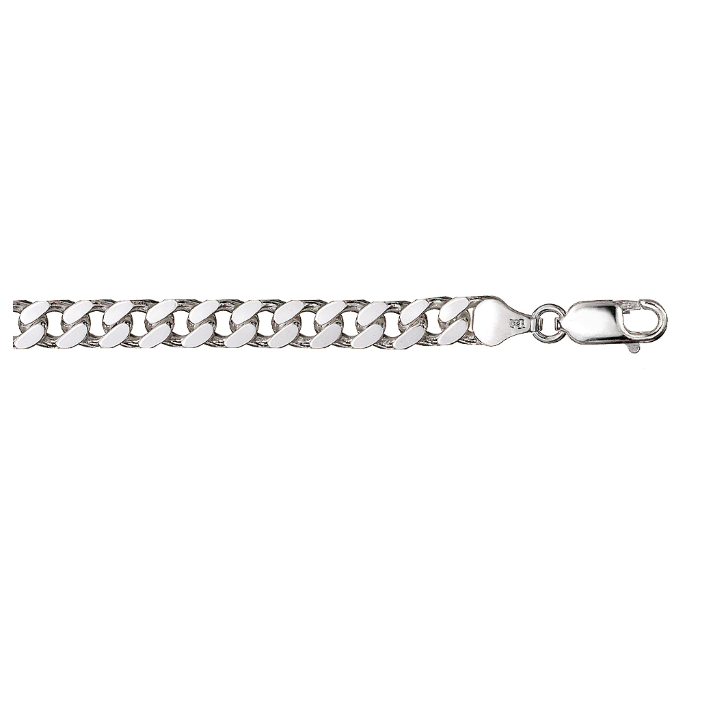 PANSER HERREARMBÅND I SØLV 6 MM 21.5 CM