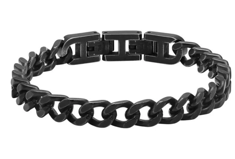 ROCHET ARMBÅND I MØRK STÅL