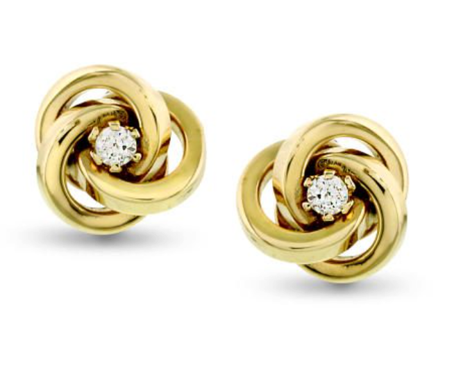 GULLØREPYNT MED CUBIC ZIRKONIA