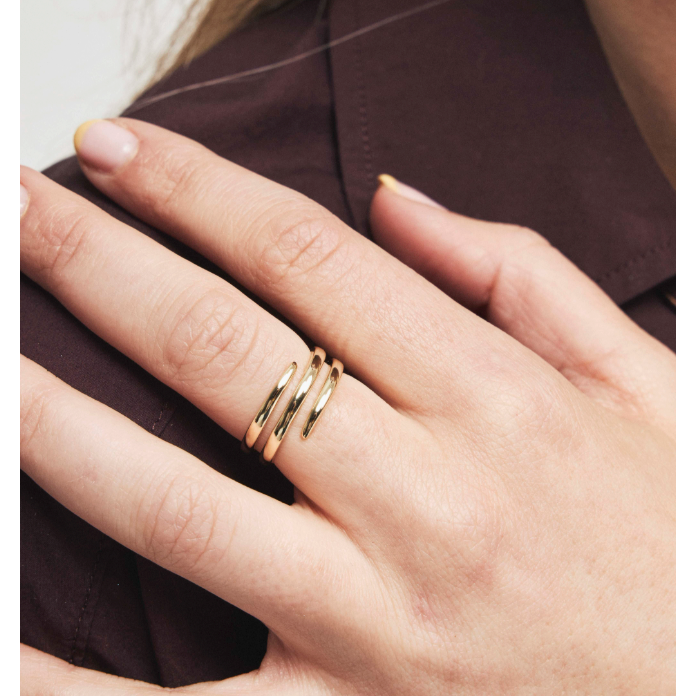 RING I GULLFORGYLT SØLV - SPIRAL ELEGANCE STR. 58
