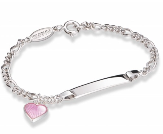 SØLVARMBÅND MED ROSA EMALJE