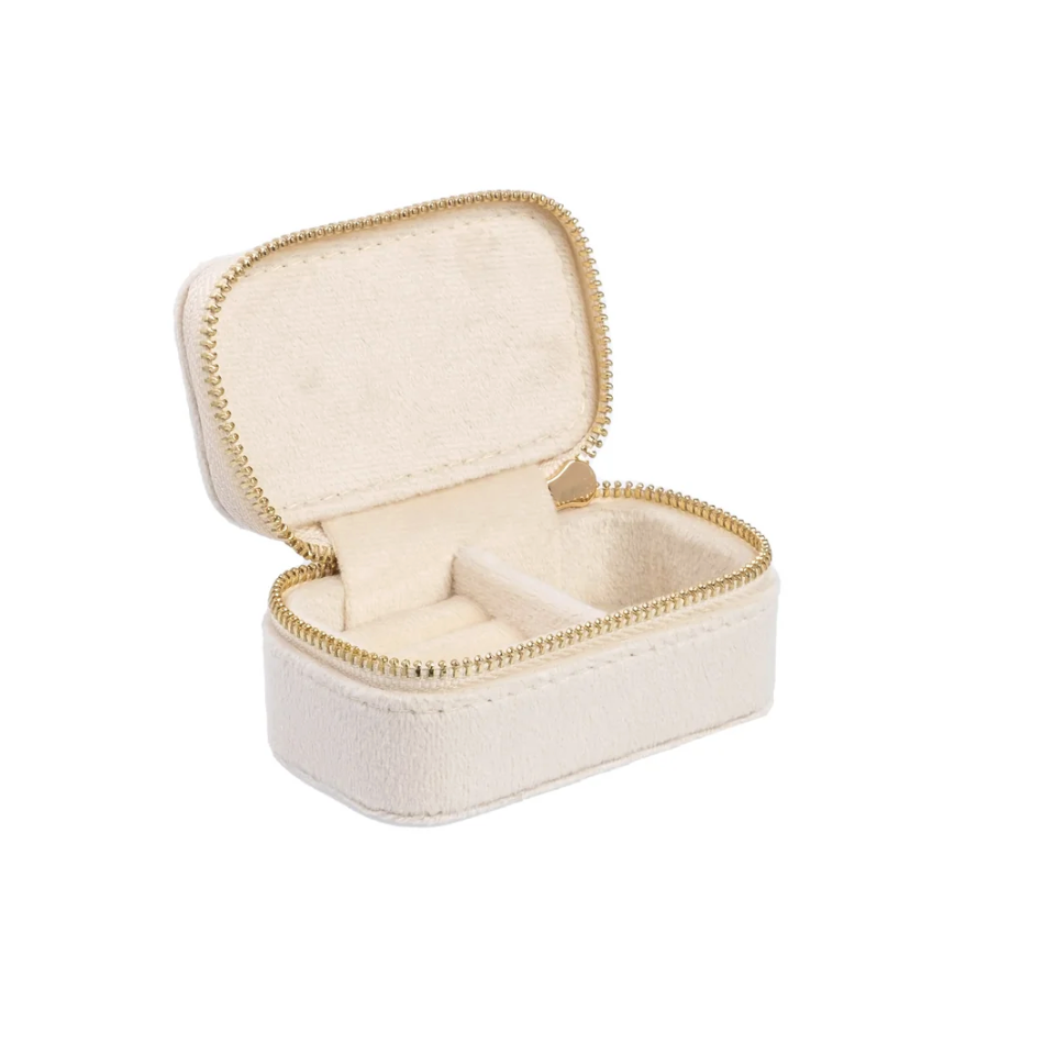 VELVET JEWELLERY BOX MICRO VANILLA