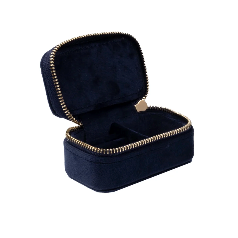 VELVET JEWELLERY BOX MICRO NAVY BLUE