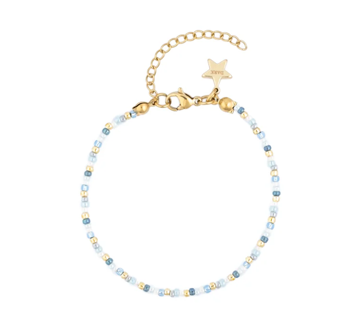 DARK DEPARTMENT ARMBÅND MED BLÅ GLASSPERLER