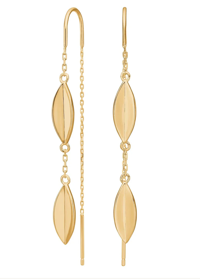 BLAD ØREPYNT I FORGYLT SØLV