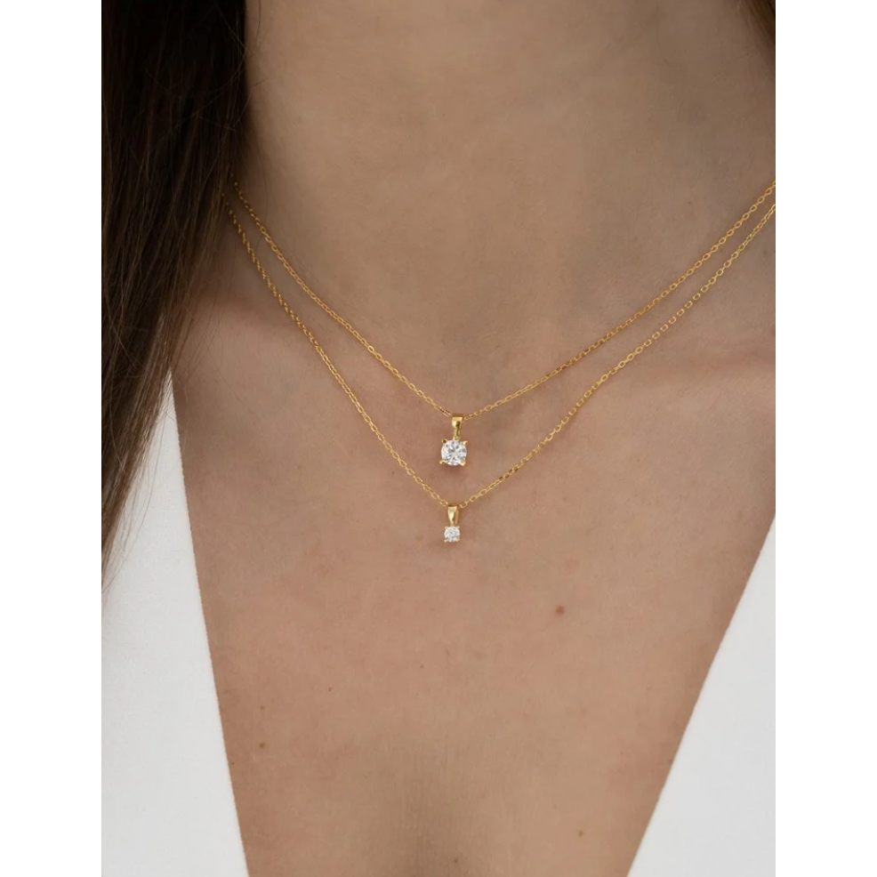 HEGENOR FORGYLT SØLVSMYKKE MED ZIRKONIA