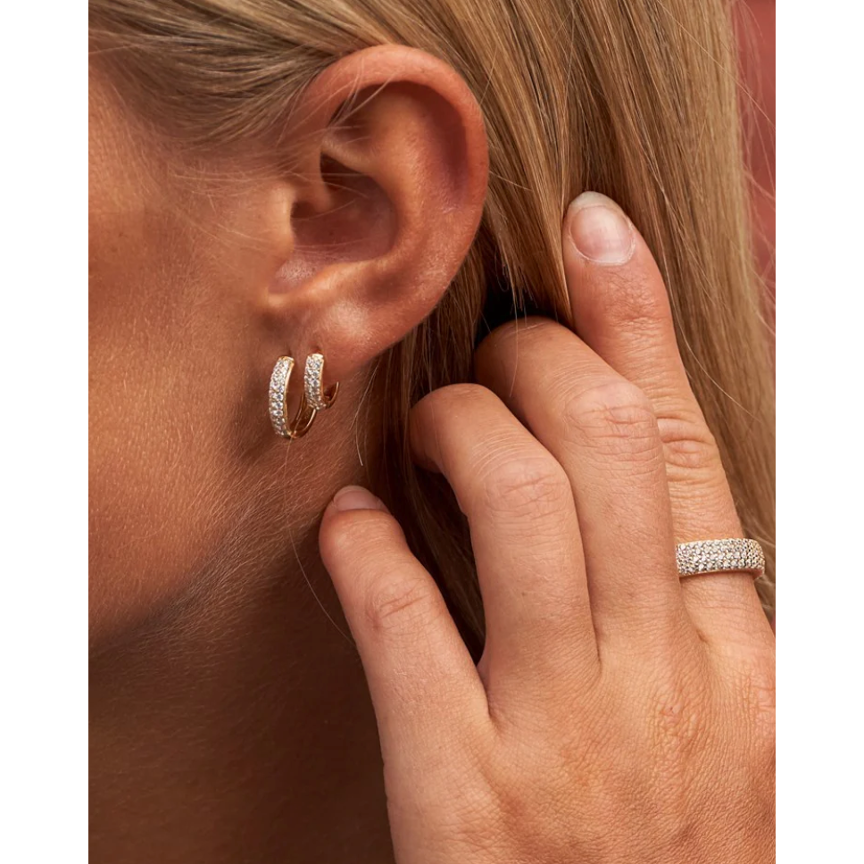 SØLV ØRERINGER MED ZIRKONIA 12 MM