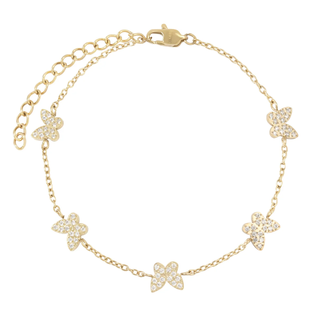 DARK DEPARTMENT - BUTTERFLY CHAIN BRACELET W/CRYSTALS