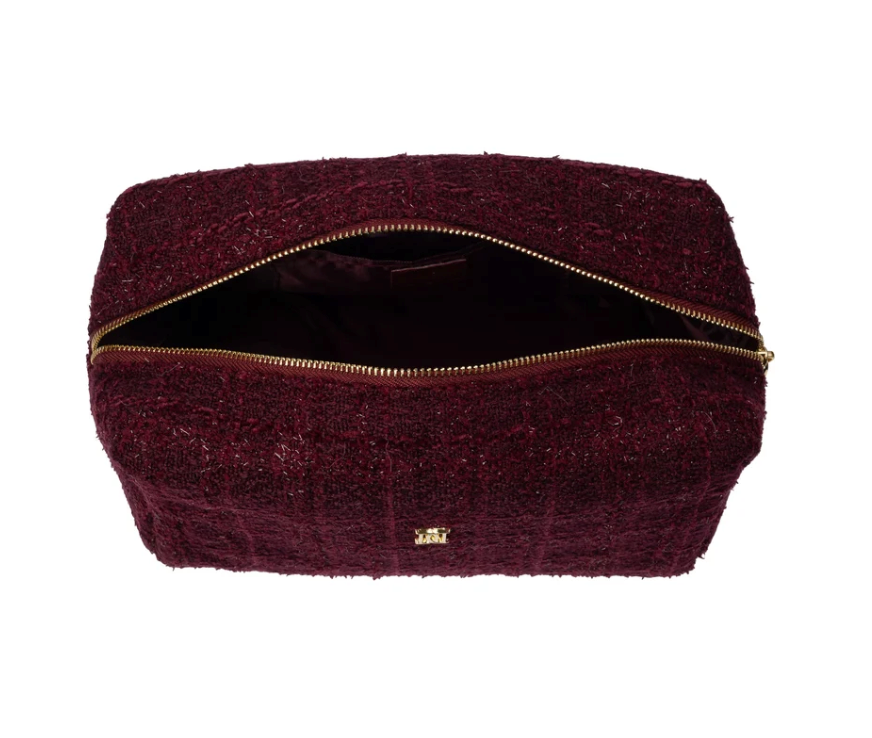 TWEED MAKE-UP POUCH LARGE BORDEAUX