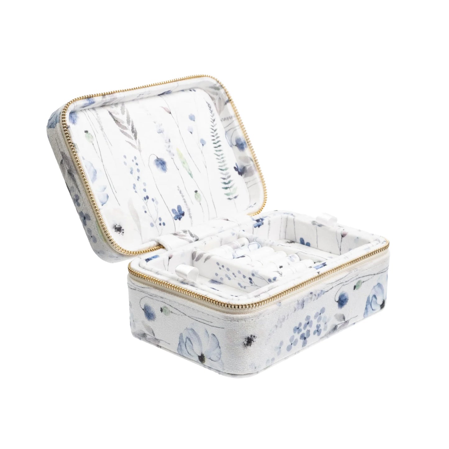 SMYKKESKRIN I BLÅTT BLOMSTERMØNSTER