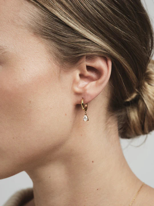 MOCKBERG BELLE GOLD HOOPS WHITE