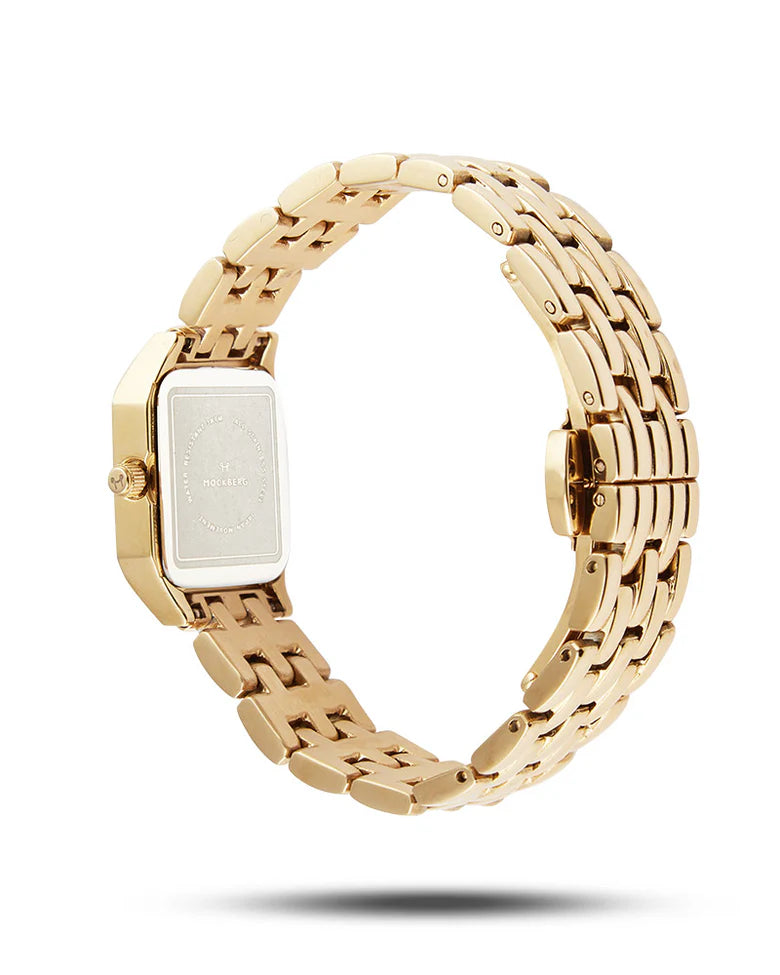 MOCKBERG CLASSIC SQUARE GOLD STÅL/HVIT 18X19MM