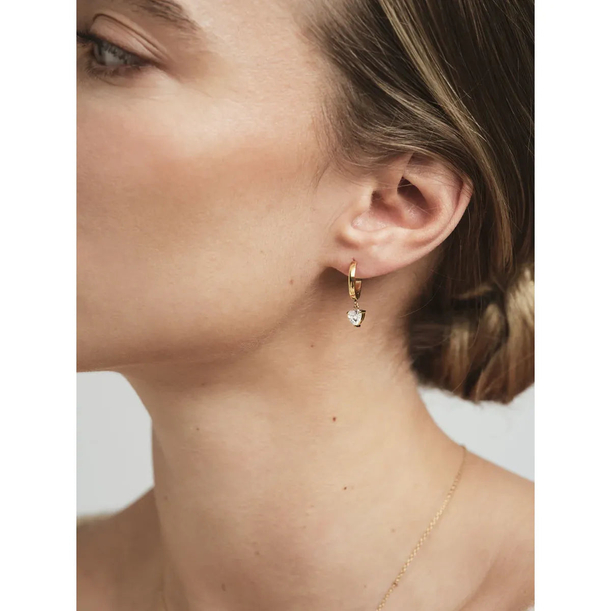 MOCKBERG BONNE GOLD HOOPS- WHITE