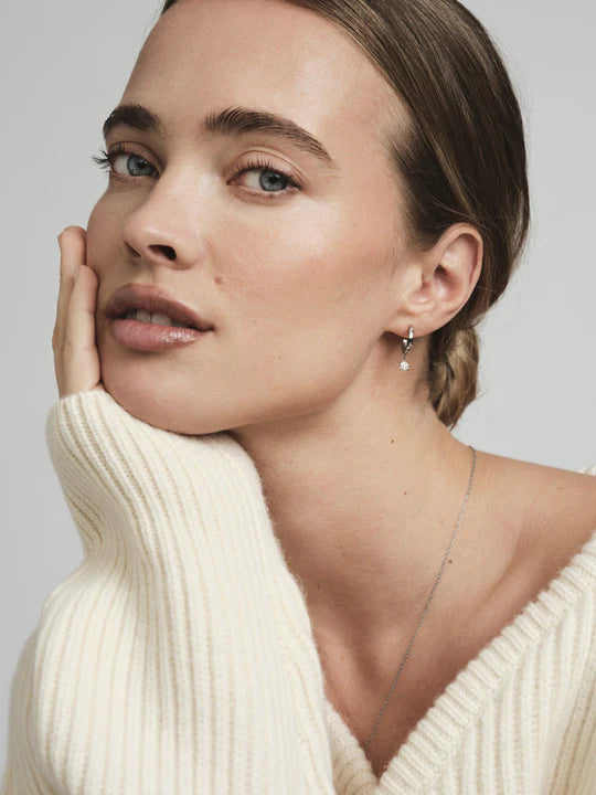 MOCKBERG JOLIE SILVER HOOP WHITE