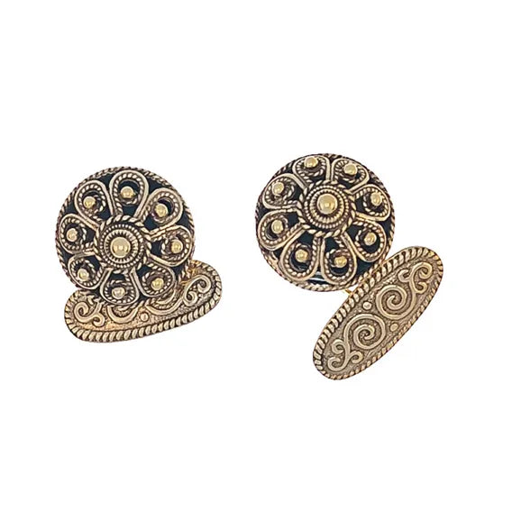 MANSJETTKNAPPER TIL TELEMARKSBUNAD FLAT, ANTIKKFORGYLT