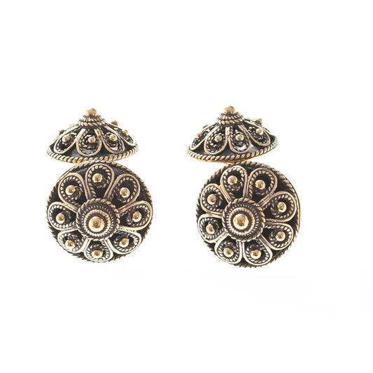 MANSJETTKNAPPER TIL TELEMARKSBUNAD, DOBBEL ANTIKKFORGYLT