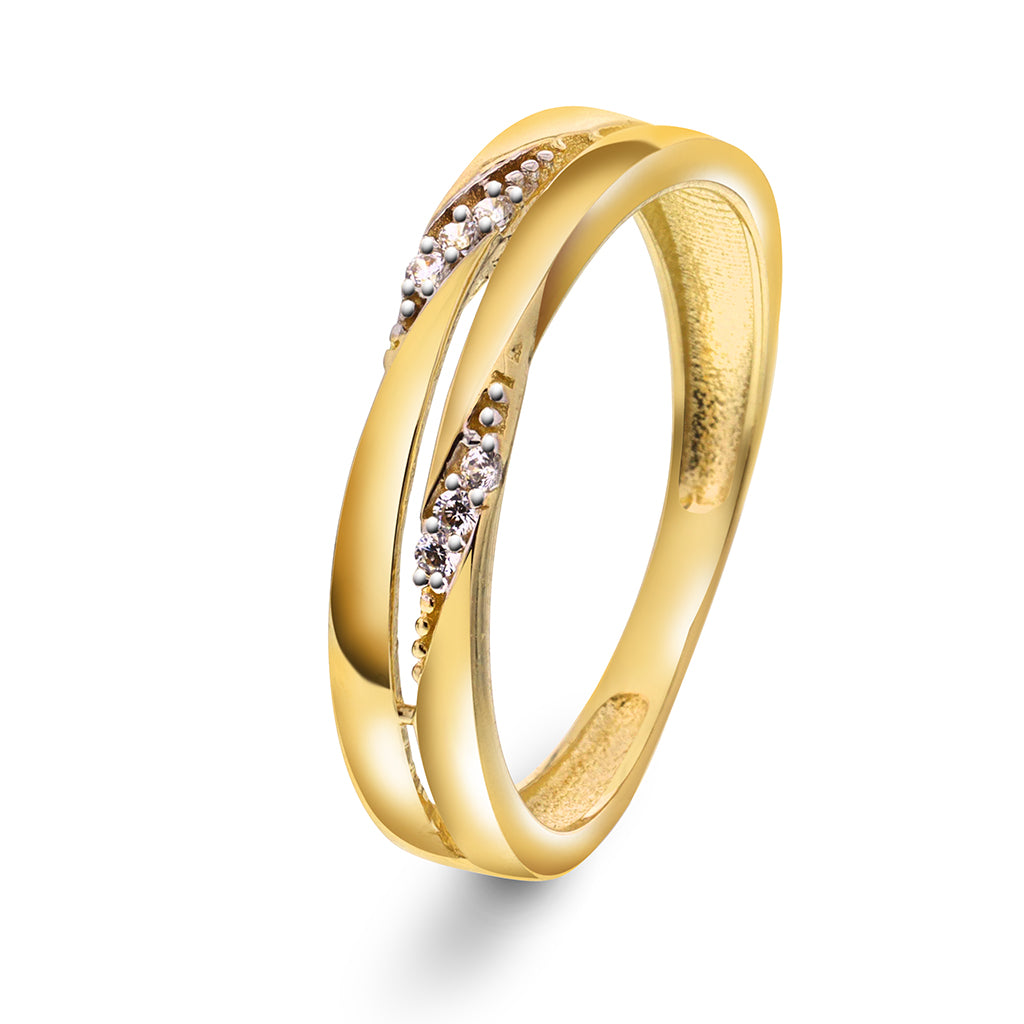 RING I GULL MED ZIRKONIA - PAN