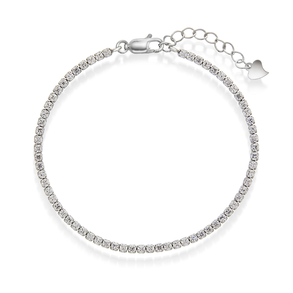 TENNISARMBÅND I SØLV MED KLARE ZIRKONER - ARNE NORDLIE