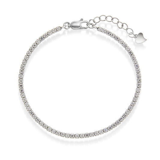 TENNISARMBÅND I SØLV MED KLARE ZIRKONER - ARNE NORDLIE