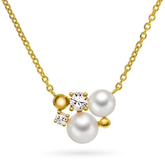 SØLV ANHENG MED KJEDE, KULTURPERLE OG ZIRKONER - ARNE NORDLIE