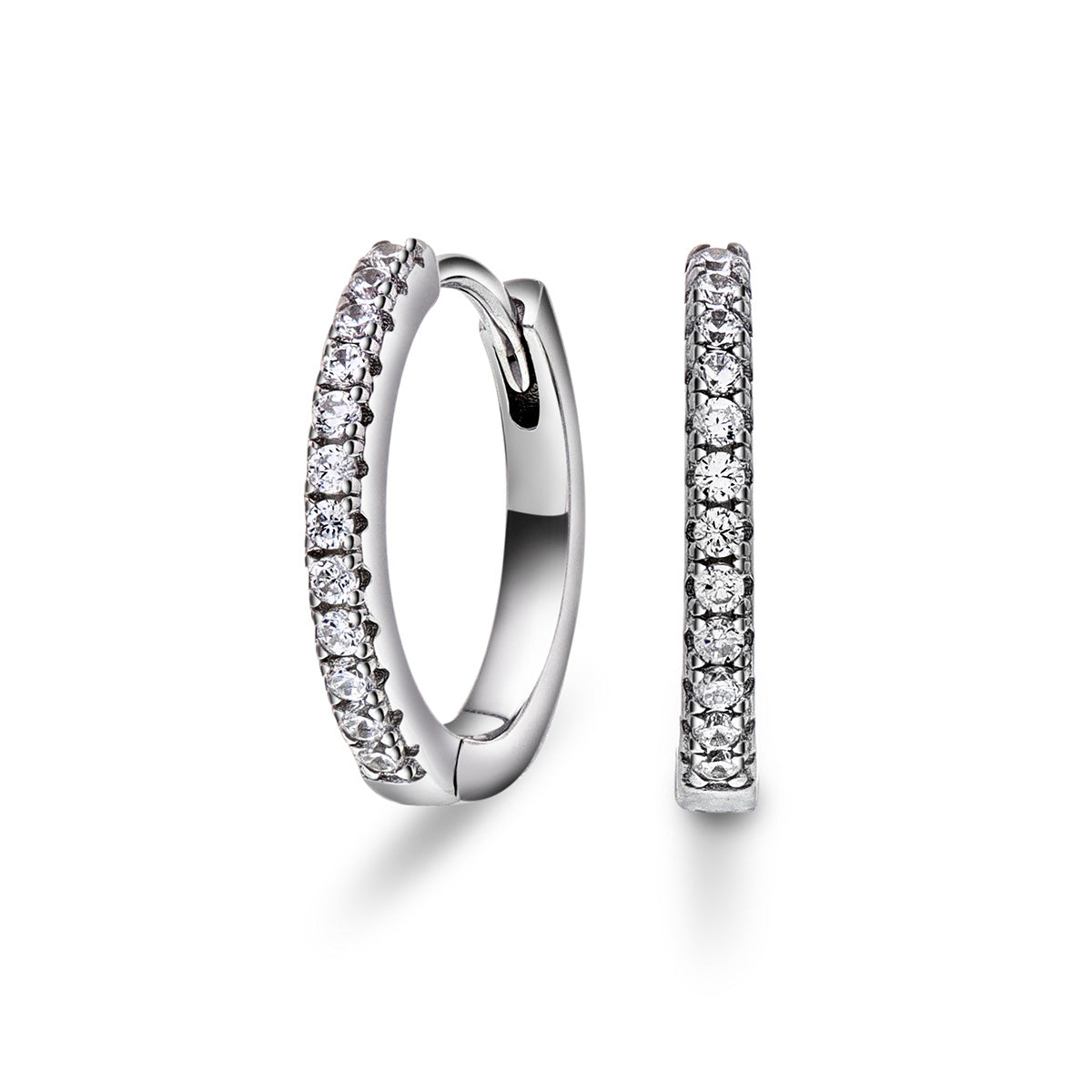 SØLV CREOLER MED KLARE ZIRKONER - ARNE NORDLIE