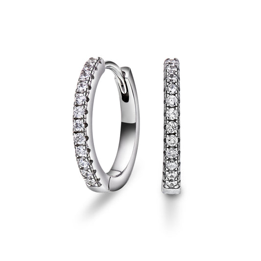 SØLV CREOLER MED KLARE ZIRKONER - ARNE NORDLIE