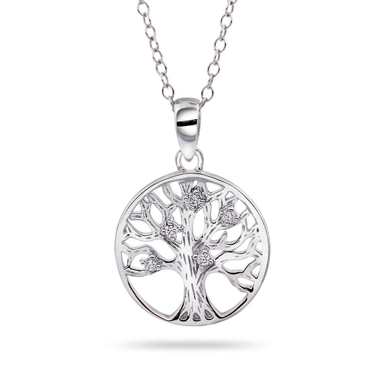 SMYKKE I SØLV MED ZIRKONIA LIVETS TRE - PAN