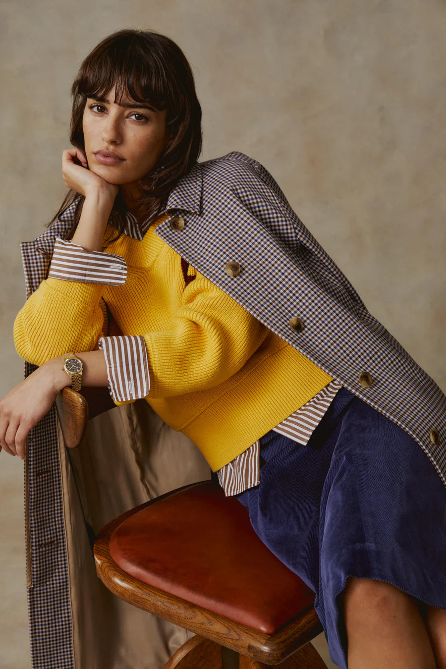 GANT SUSSEX MINI GULLFARGET / BRUN 28 MM