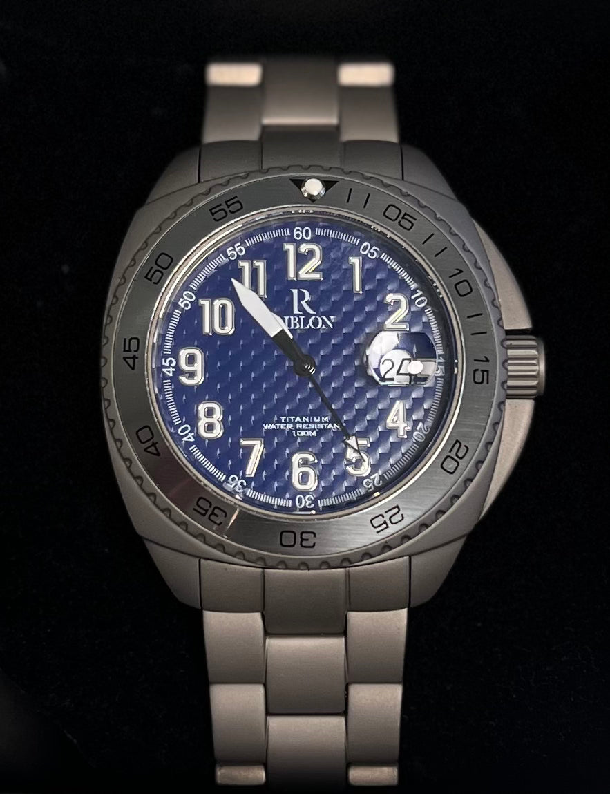 Riblon titan herreklokke blå