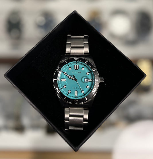 Citizen Eco Drive med turkis urskive