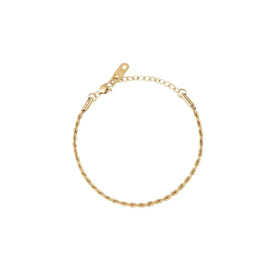 THIN ROPE BRACELET GOLD MEDIUM - MOCKBERG
