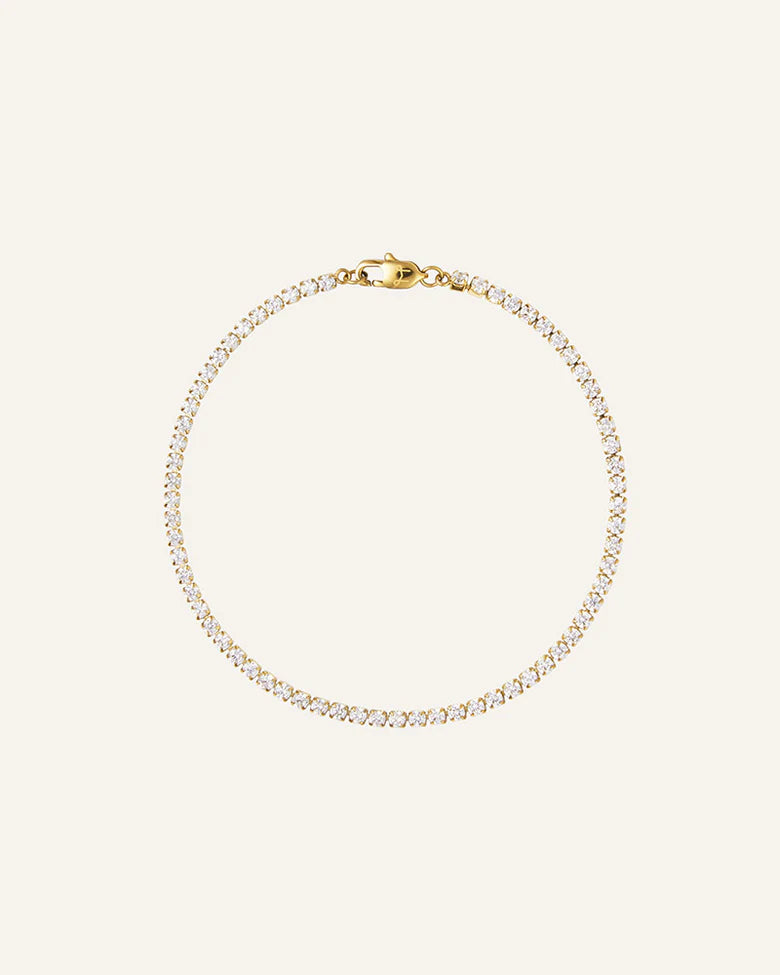 MOCKBERG SHINY TENNIS ARMBÅND GULLFORGYLT STÅL