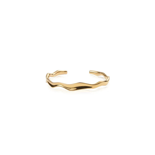 MOCKBERG WAVY BOLDED CUFF GOLD BRACELET