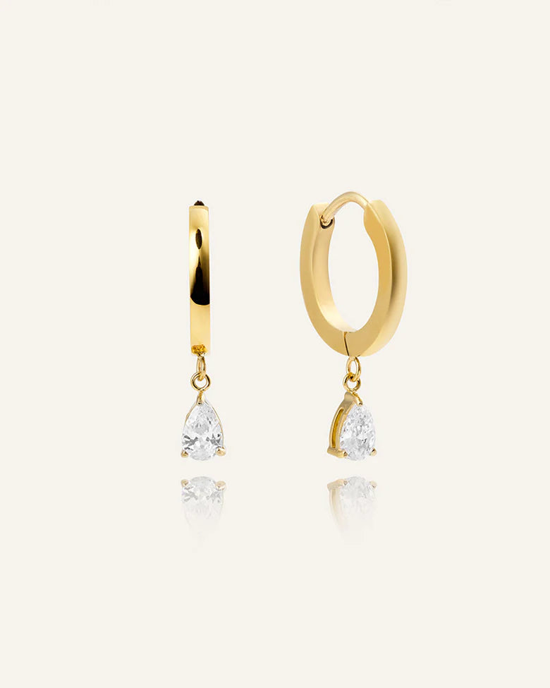 MOCKBERG BELLE GOLD HOOPS WHITE