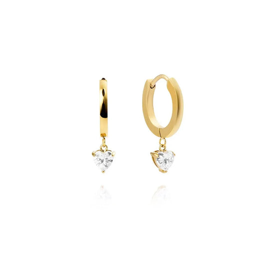 MOCKBERG BONNE GOLD HOOPS- WHITE