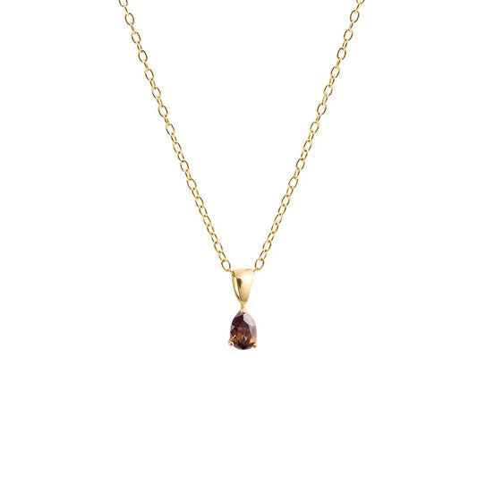 MOCKBERG BELLE GOLD NECKLACE - COFFEE